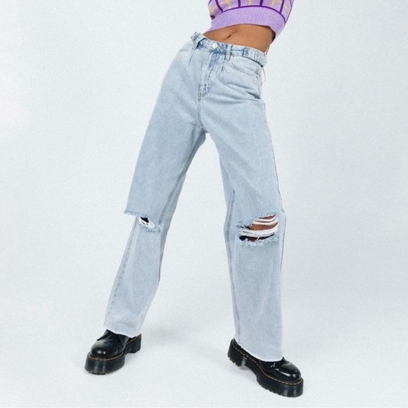 Princess Polly Denim - Princess Polly High Rise, wide leg jeans 
Size 10